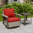 thumbnail image 1 of INTER HUT Serenity Retreat 2 PCS PE Wicker Outdoor Furniture Set, Patio Swivel Rocker Chair & Side Table, Beige/Red, 1 of 10