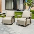 thumbnail image 1 of INTER HUT Serenity Retreat 360° Swivel Rocker Patio Chair, Outdoor Rattan Swivel Chair with Cushions, Set of 2, Beige, 1 of 9