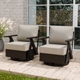 thumbnail image 1 of INTER HUT Urban Anvil 2 Pieces Metal Accent Outdoor Swivel Rocking Chairs, Black/Beige, 1 of 10