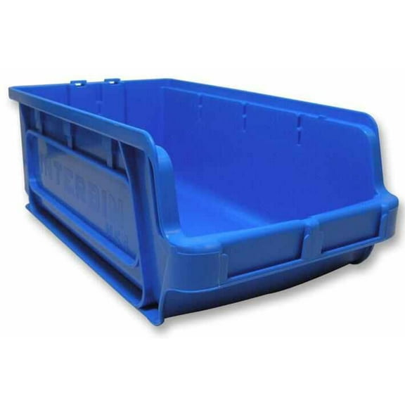 INTERBIN - High Capacity Plastic Storage Bin, Blue XL - 130mm x 205mm x 370mm