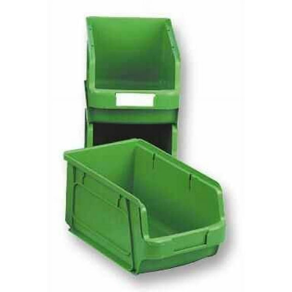 INTERBIN High Capacity Plastic Storage Bin, Green Large 130mm x 150mm x 253mm
