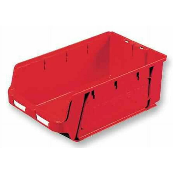 INTERBIN - High Capacity Plastic Storage Bin, Red XL - 130mm x 205mm x 370mm