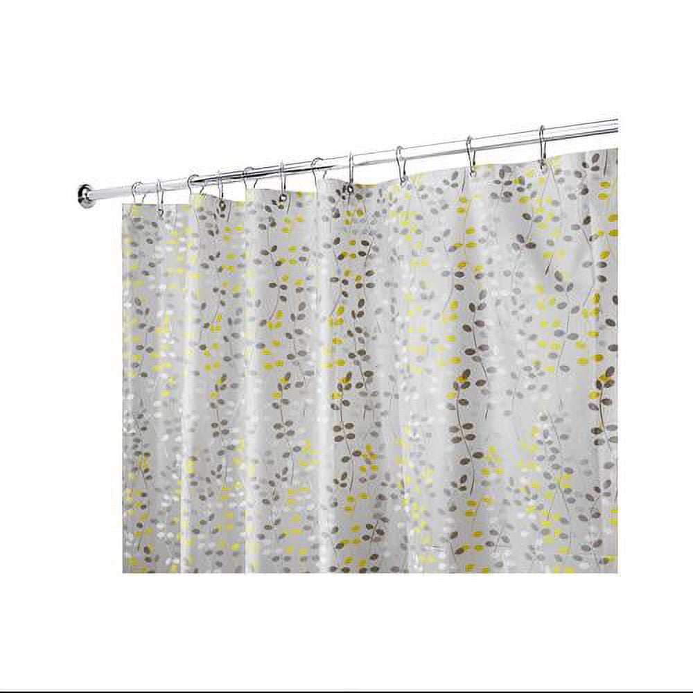INTERDESIGN Vine Shower Curtain, Gray and Yellow