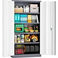 thumbnail image 1 of INTERGREAT Metal Garage Storage Cabinet with Lock, 72" Storage Cabinet with Locking Doors and 4 Adjustable Shelves, Lockable Steel Tool Cabinet for Home Office, School, Double Grey, 1 of 16