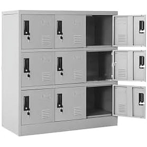 S024 Locker INTERGREAT Metal Locker, 9 Door Storage Locker for Employees for Office ...