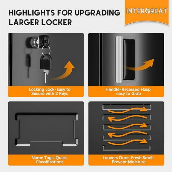 INTERGREAT Metal Locker for Office Storage Locker Employees Locker for School Gym Lockers Corridor Locker 6 Tier 6 Door
