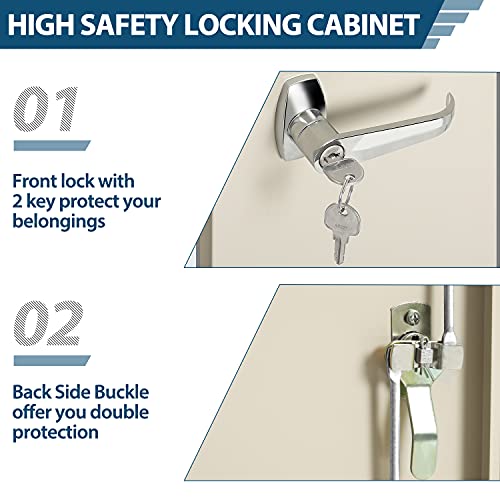 INTERGREAT Metal Storage with Drawers, 42" Black Locking Steel