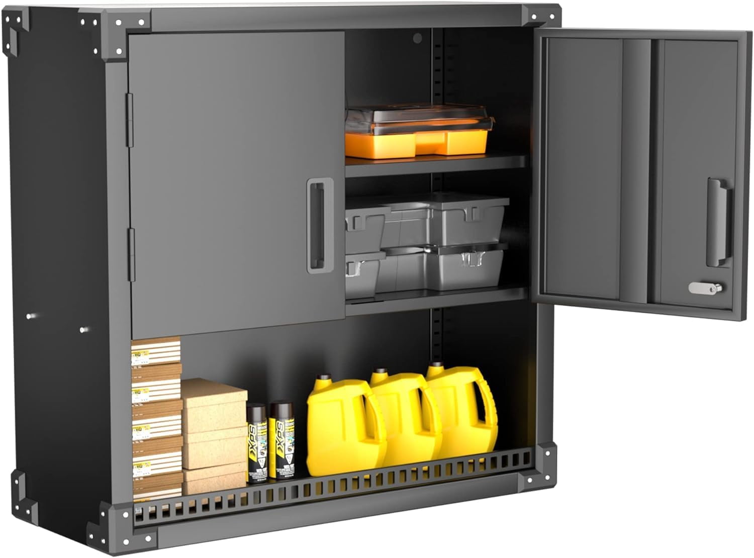 INTERGREAT Metal Wall Storage with Locking Door and Adjustable