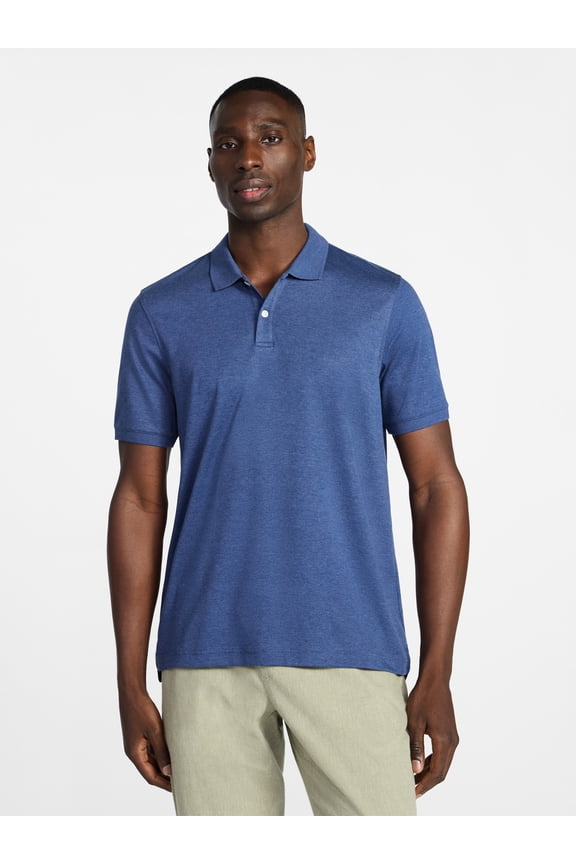 Men's and Men's Big & Tall Short Sleeve Interlock Polo Shirt, Sizes S-5XL, LT-3XLT