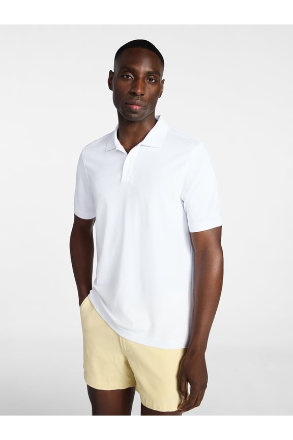 Men's and Men's Big & Tall Short Sleeve Interlock Polo Shirt, Sizes S-5XL, LT-3XLT