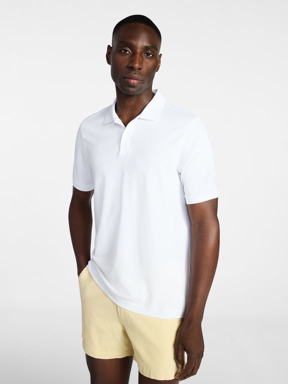 Men's and Men's Big & Tall Short Sleeve Interlock Polo Shirt, Sizes S-5XL, LT-3XLT