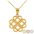 thumbnail image 1 of INTERLOCKING HEARTS CELTIC LOVE KNOT PENDANT NECKLACE IN SOLID GOLD (YELLOW/ROSE/WHITE) :  14K  Pendant with 20" chain, 1 of 1