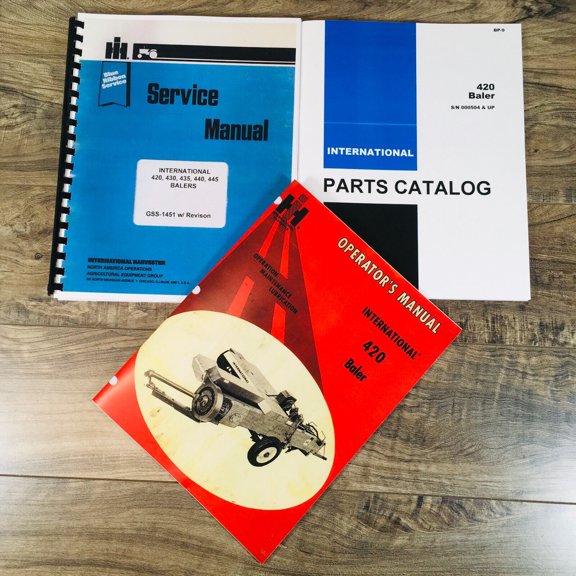 INTERNATIONAL 420 BALER SERVICE PARTS OPERATORS MANUAL SHOP REPAIR SET SQUARE