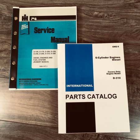 INTERNATIONAL D-310 DIESEL ENGINE FOR 86 686 TRACTOR SERVICE PARTS MANUAL SET
