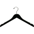 thumbnail image 1 of INTERNATIONAL HANGER 15 inch Black Wood Top Hanger with Non-Slip Shoulder Grips, 25 Pack, 1 of 4