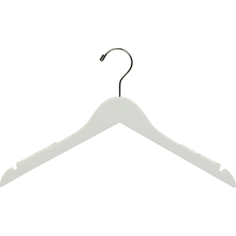 Styles Ball Top Plastic Hanger w/ Clips, White, 72 Per Case Price Per Case