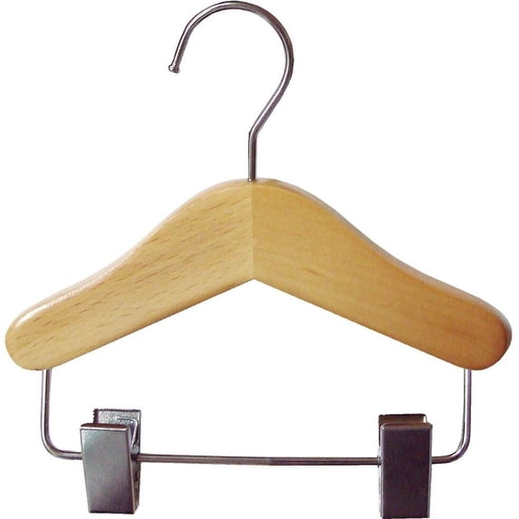 INTERNATIONAL HANGER 6 inch Natural Wood Combo Hanger for Dolls, Pets, or Infants, 6 Pack