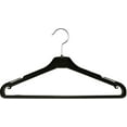 INTERNATIONAL HANGER Black Plastic Suit Hanger with NonSlip Pant Bar