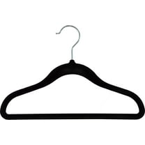 INTERNATIONAL HANGER Kids Black Flocked Suit Hanger for Tops and Bottoms, 100 Pack