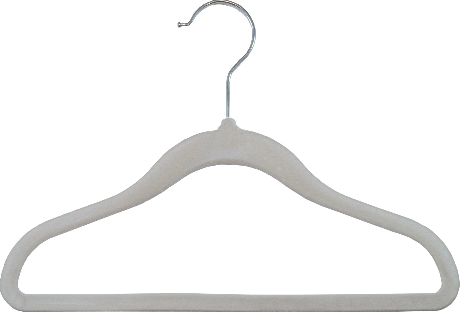 INTERNATIONAL HANGER Kids White Flocked Non-Slip Suit Hangers for Tops and Bottoms, 25 Pack