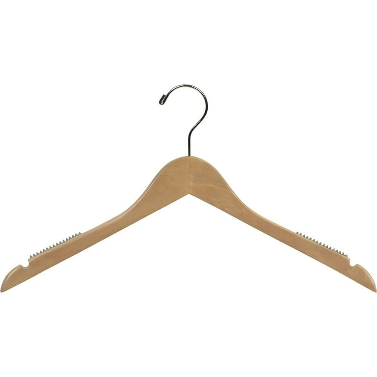 International Hanger Wooden Junior outlet Top Hanger, Natural Finish with Chrome Hardwa