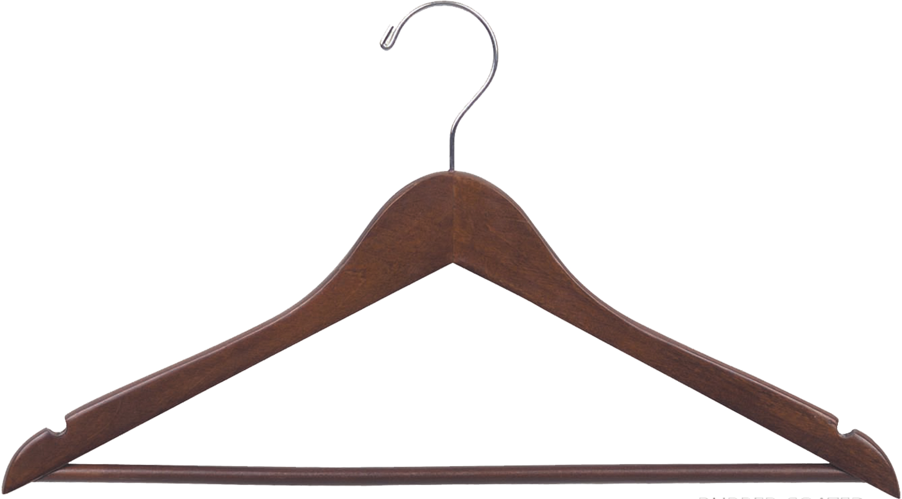INTERNATIONAL HANGER Rubber Coated Non-Slip Walnut Wood Suit Hanger, 100 Pack