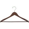 thumbnail image 1 of INTERNATIONAL HANGER, Rubber Coated Non-Slip Walnut Wood Suit Hanger, 25 Pack, 1 of 4
