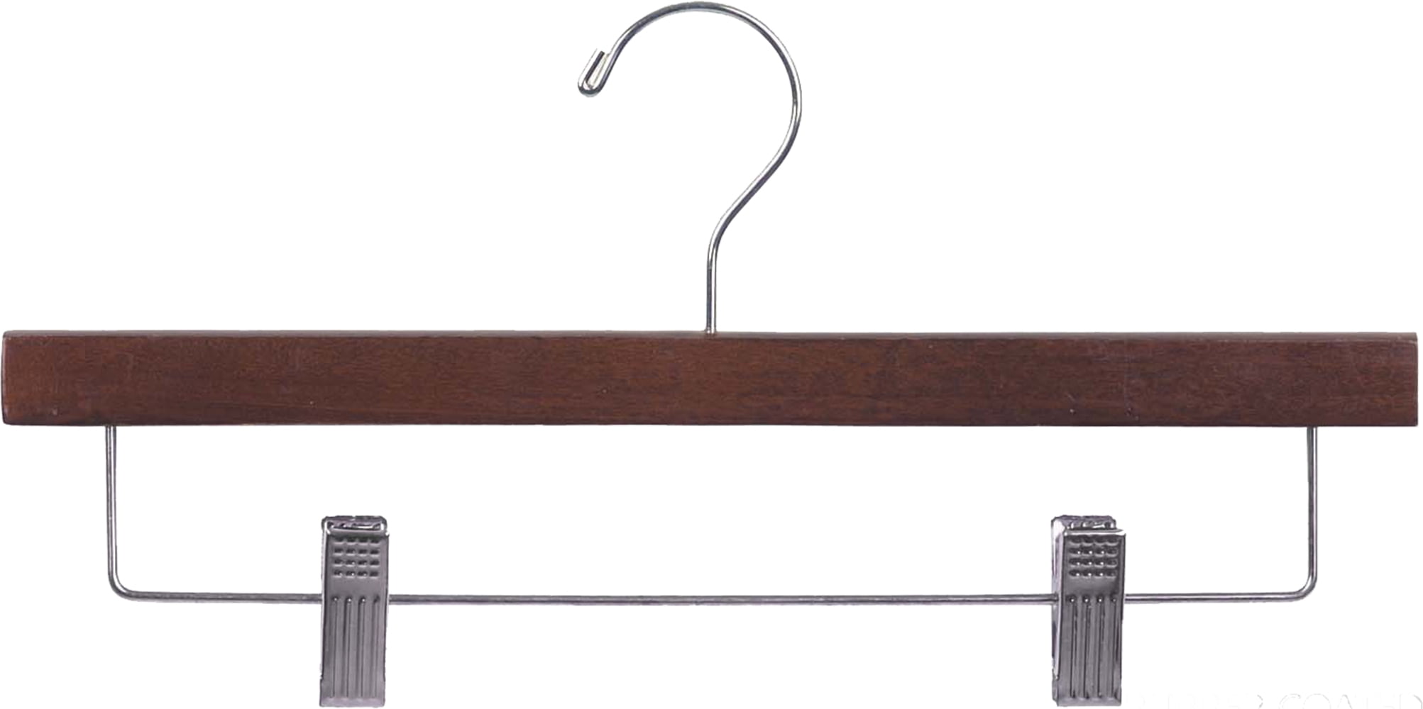 INTERNATIONAL HANGER Rubber Coated Walnut Wood Bottom Hanger, 100 Pack