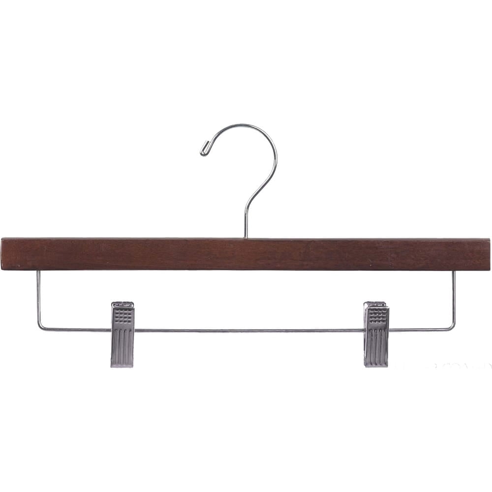 INTERNATIONAL HANGER Rubber Coated Walnut Wood Pant Hanger, 25 Pack