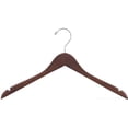 thumbnail image 1 of INTERNATIONAL HANGER Rubber Coated Walnut Wood Top Hanger, 50 Pack, 1 of 5