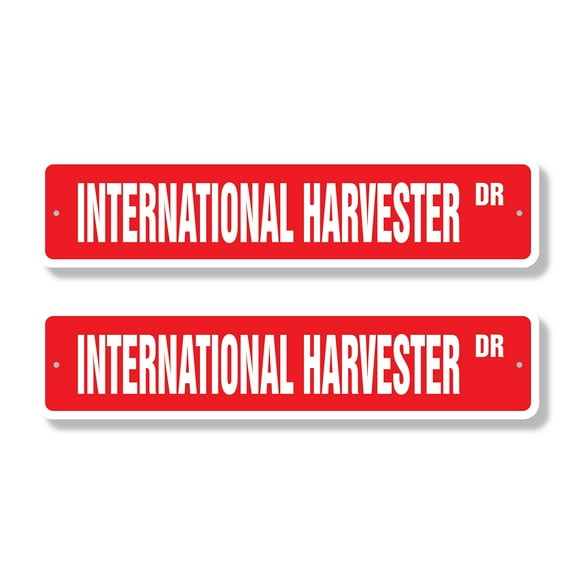 INTERNATIONAL HARVESTER Classic Street Sign (2 Pack) Road Sign | 4" X 18" Aluminum Metal Address Sign