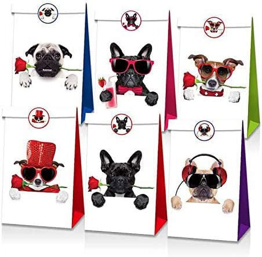 INTEROOKIE Dog Gift Bags 12-Pack | Doggie Animal Theme Paper Bag for ...