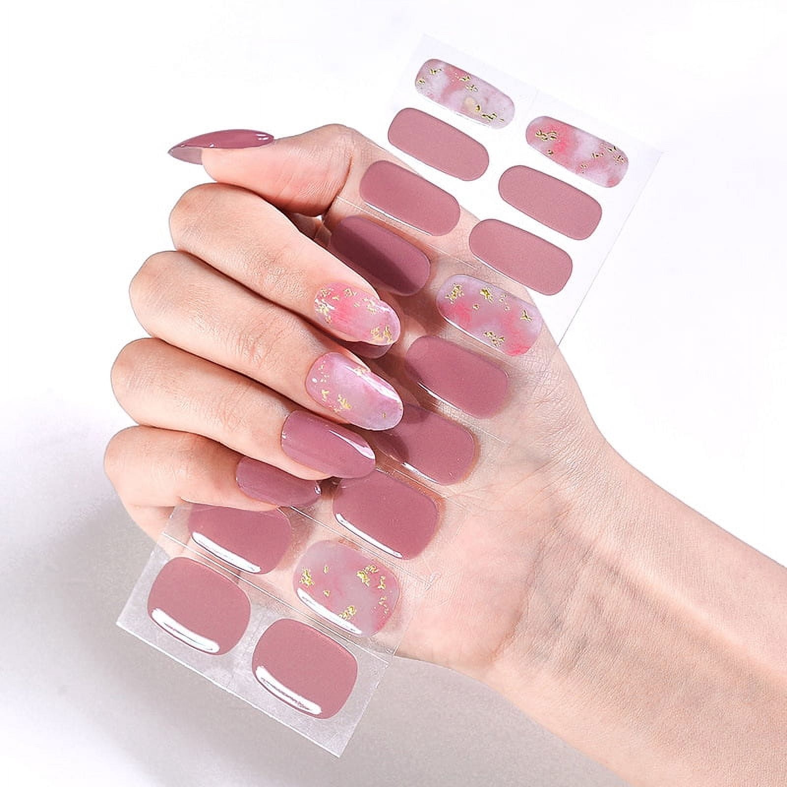 Sticker Paper Nail INTEROOKIE Semi baked gel nail sticker waterproof and durable 3d paper ...