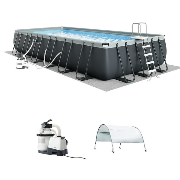 INTEX 26367EH 24'x12'x52" Rectangular Ultra XTR Frame Pool Kit with Canopy