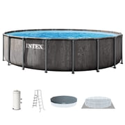 INTEX 26741EP Prism Frame 15x48" Above Ground Pool w/ Pump, Ladder, Cover, Ground Cloth