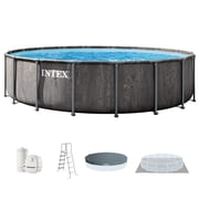 INTEX 26743EP Prism Frame 18x48" Above Ground Pool w/ Pump, Ladder, Cover, Ground Cloth