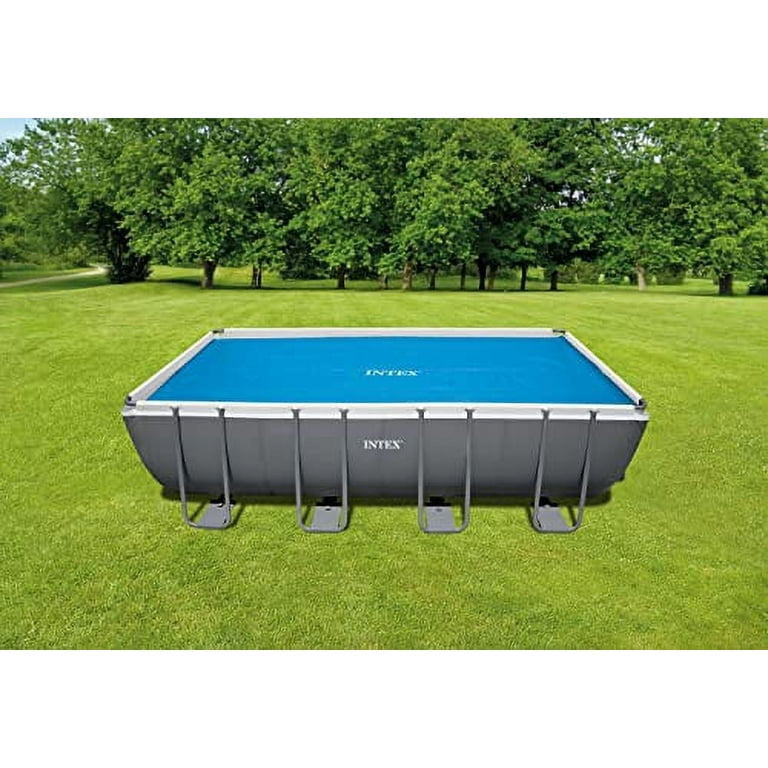 INTEX 28016E Solar Pool Cover: For 18ft Rectangular Frame Pools – Insulates  Pool Water – Reduces Water Evaporation – Keeps Debris Out – Reduces