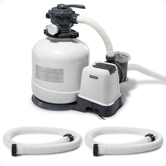 INTEX 3000 GPH Above Ground Pool Sand Filter Pump & 1.5" Pump Hose (2 Pack)