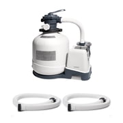 INTEX 3000 GPH Above Ground Pool Sand Filter Pump & 1.5" Pump Hose (2 Pack)