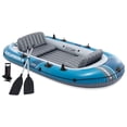 thumbnail image 1 of INTEX 66324EP Excursion 4 Inflatable Boat Set w/Oars, Pump, Adjustable Seats & Rod Holders, 1 of 10