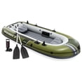 thumbnail image 1 of INTEX 66333EP Seahawk 3 Inflatable Boat Set with 54" Oars, Pump, & Fishing Rod Holders, 1 of 5