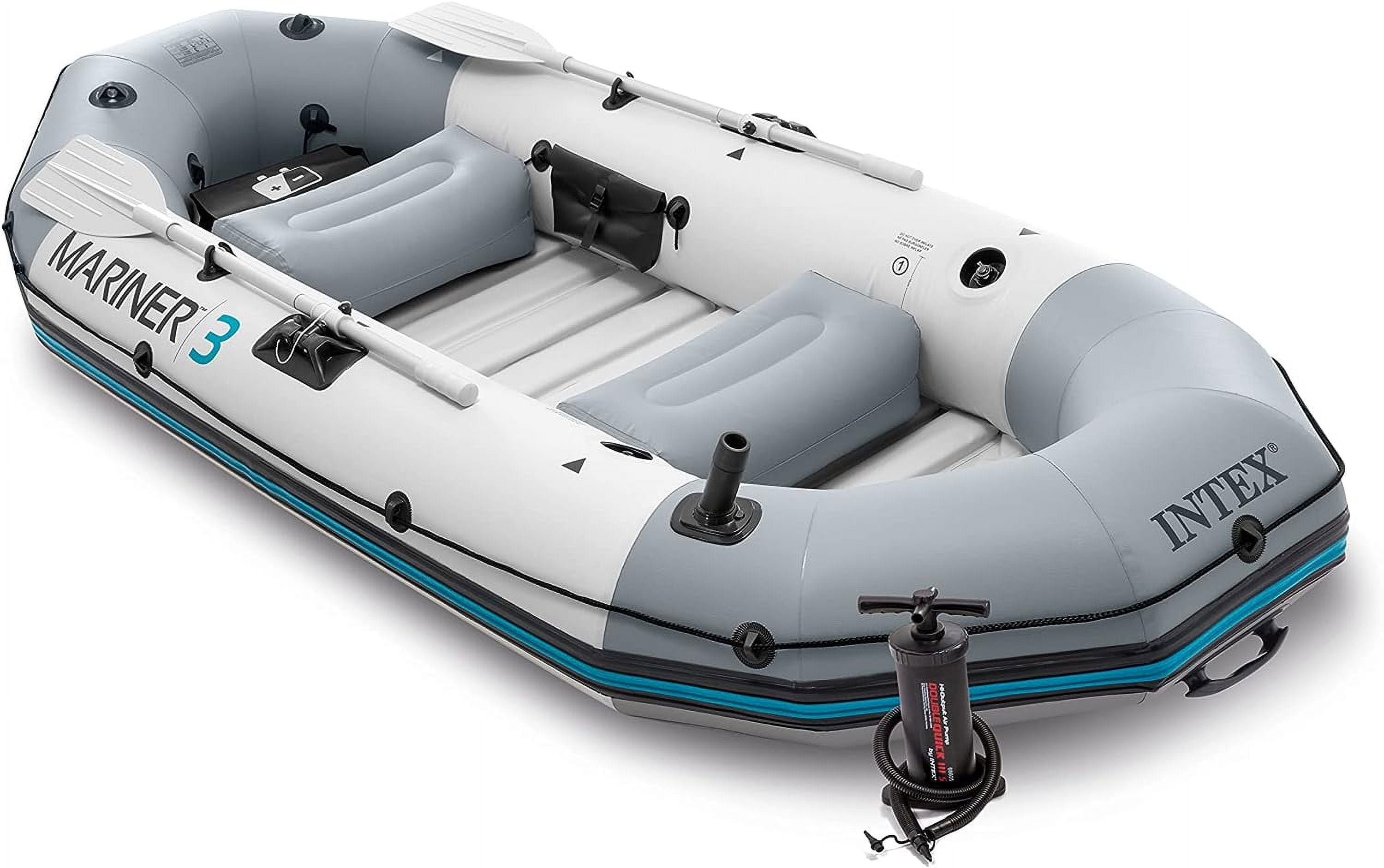 INTEX 68376EP Mariner 4 Inflatable Boat Set Includes Deluxe 54in Aluminum Oars and HighOutput