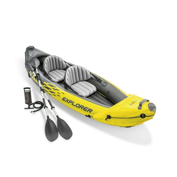 Open Box INTEX Explorer K2 2-Person Inflatable Kayak w/ Aluminum Oars & Pump