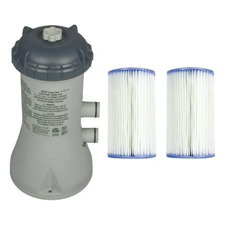 Intex - 1000 GPH Easy Set Above Ground Swimming Pool Filter Pump System + Filters - Multi