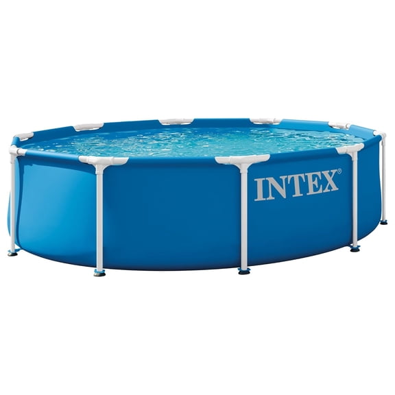 INTEX Metal Frame 10ft x 30in Above Ground Swimming Pool Set w/ Filter Pump