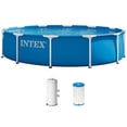thumbnail image 1 of Intex: Metal Frame Pool & Filter Pump - 12' x 30" - Above Ground Swimming Set, 530 GPH, Puncture-Rust Resistant, Easy T-Joint Setup, 1718 Gal, 28211EP, 1 of 16