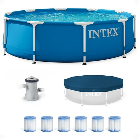 Intex Metal Frame Pool Set with Cover & Type H Filter Cartridge (6 pack)