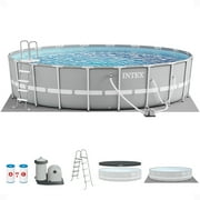 INTEX Prism Frame 20ft x 52in Above Ground Swimming Pool Set w/ Pump