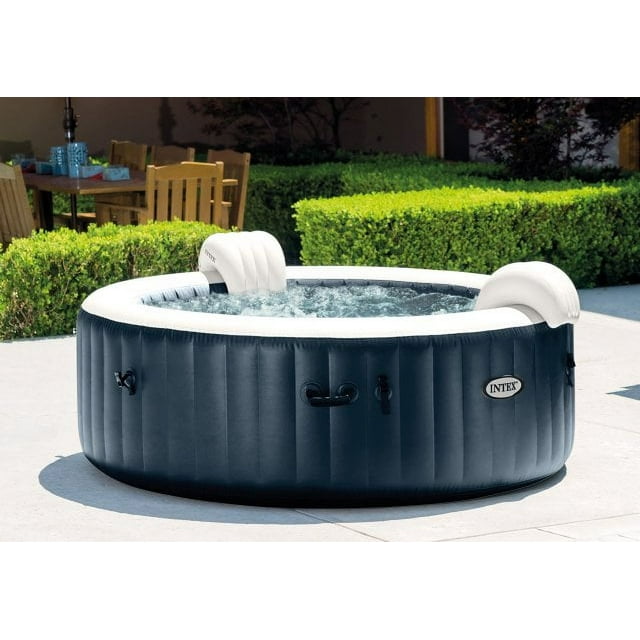 INTEX PureSpa Plus Bubble 4 Person Inflatable Hot Tub Set with Energy Efficient Spa Cover
