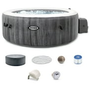 Intex PureSpa Greywood Deluxe Spa Set, 170 Bubble Jet Hot Tub with Cover, 85" x 28"